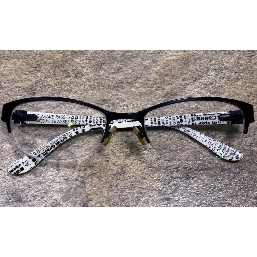Kate Spade Aderyn 0003 Women's Half Rim Eyeglasses Frames Black 52-18-135-30mm